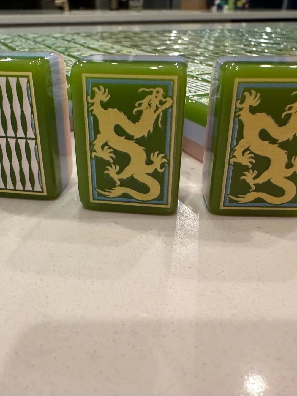 Green Mahjong Tile Set - Classic Home Game - Picture 5 of 10